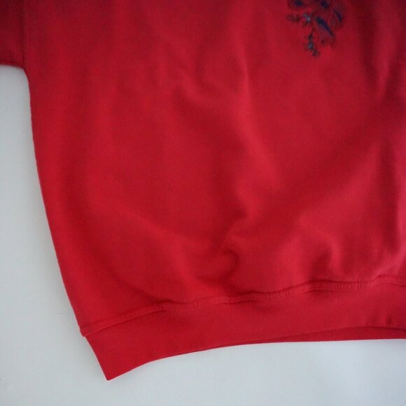 Vintage Northern Reflection Red Embroidered Christmas Collared Sweater M - Picture 7 of 11